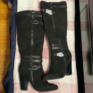 Justfab knee length high heel boots